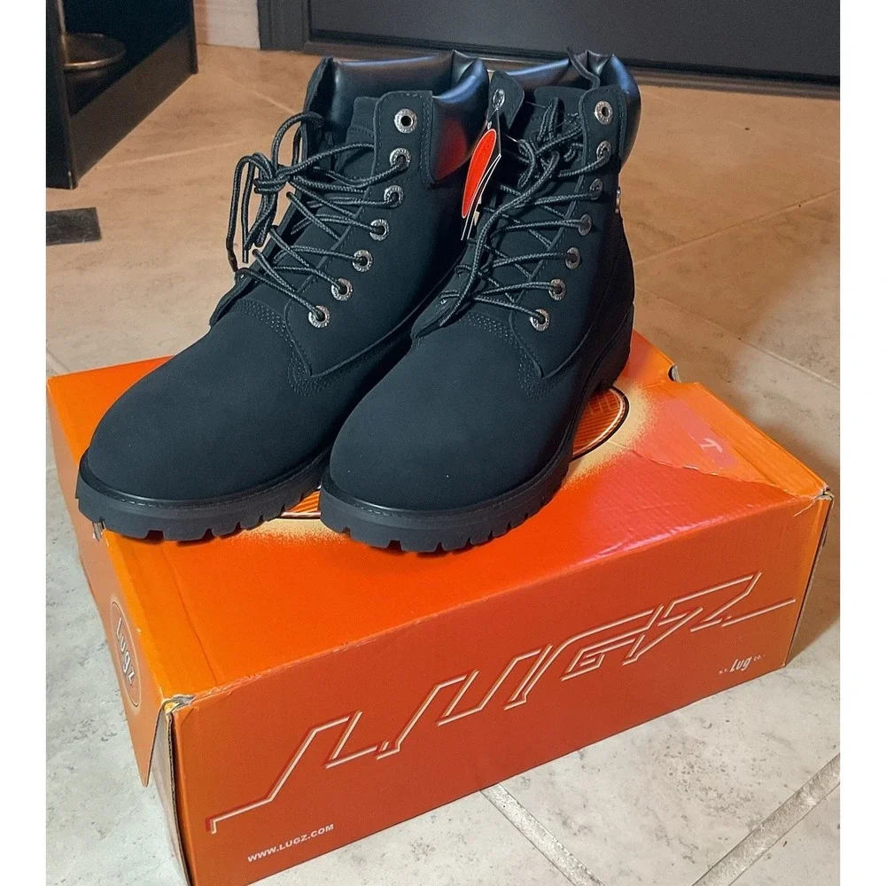 NIB Lugz Convoy Men's Black Lace up Boot, Size 7.5 - Picture 4 of 8